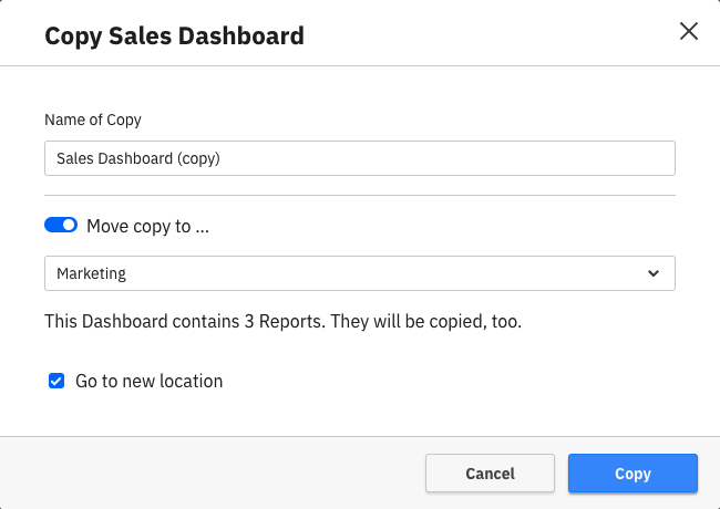 copy sales dashboard