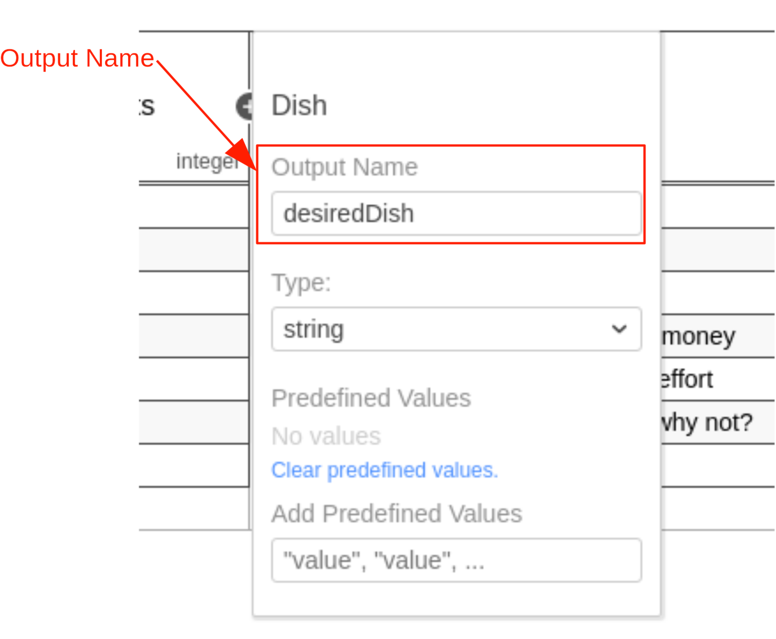 Output Name