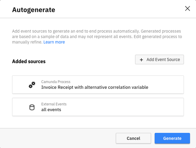 Autogenerate a process