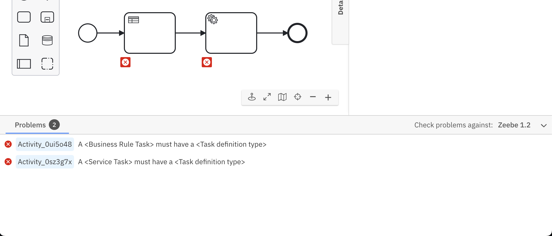 error panel