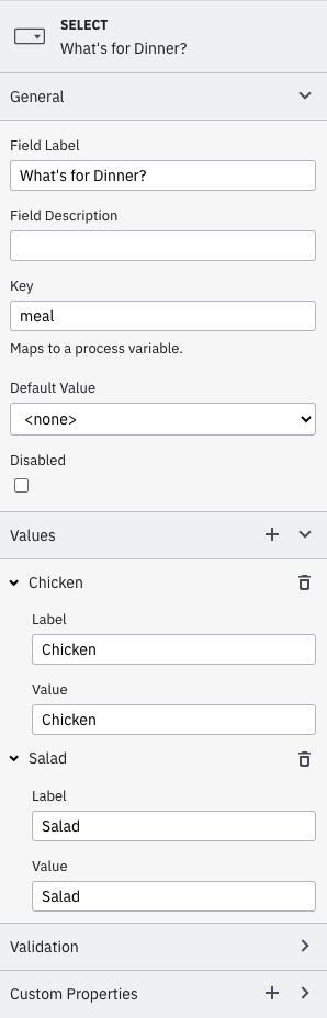 form values example