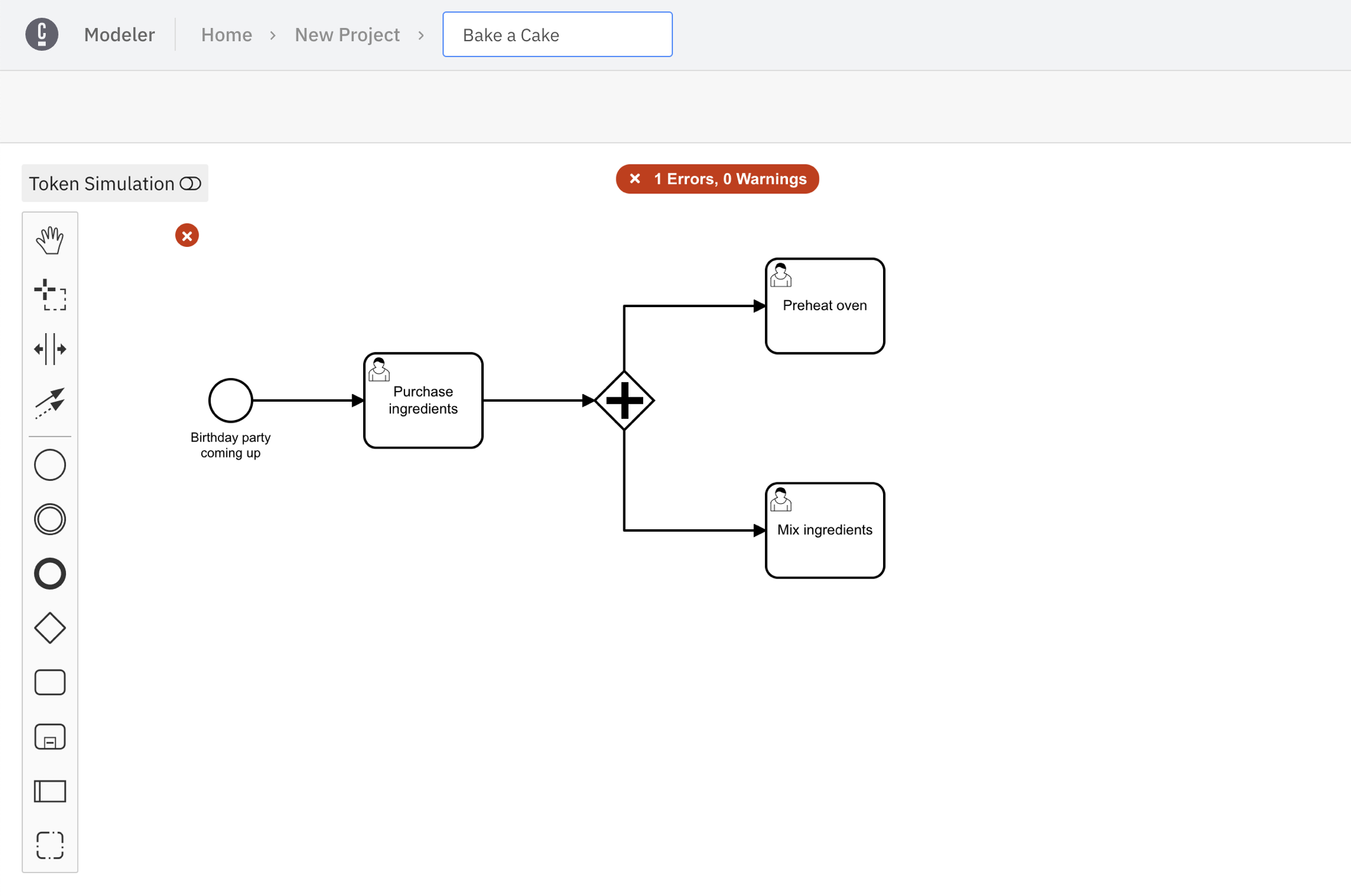 baking a cake bpmn sample