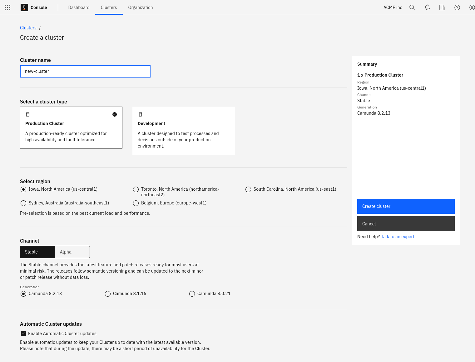 cluster-creating-modal