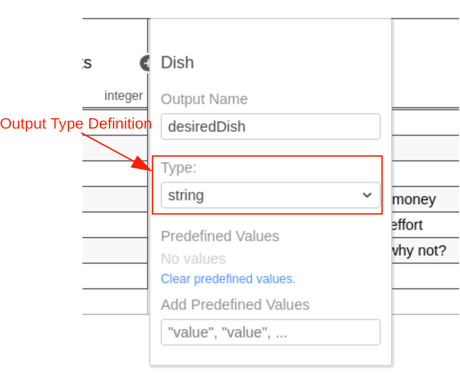 Output Type Definition