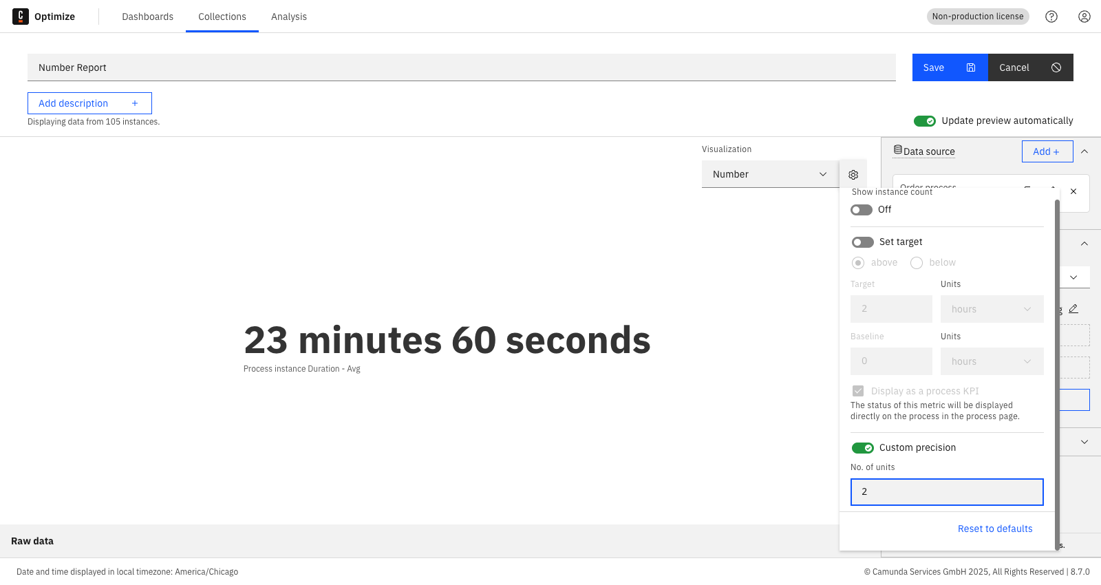 Number report configurations
