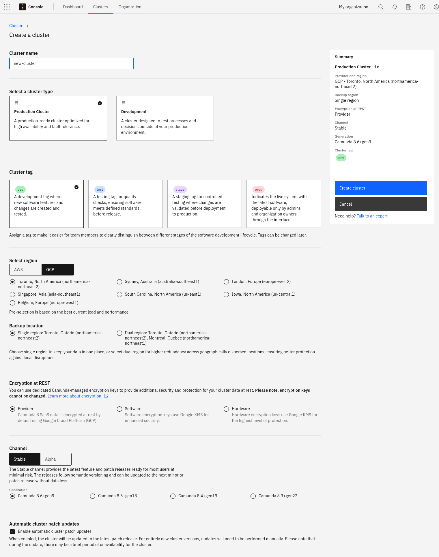cluster-creating-modal