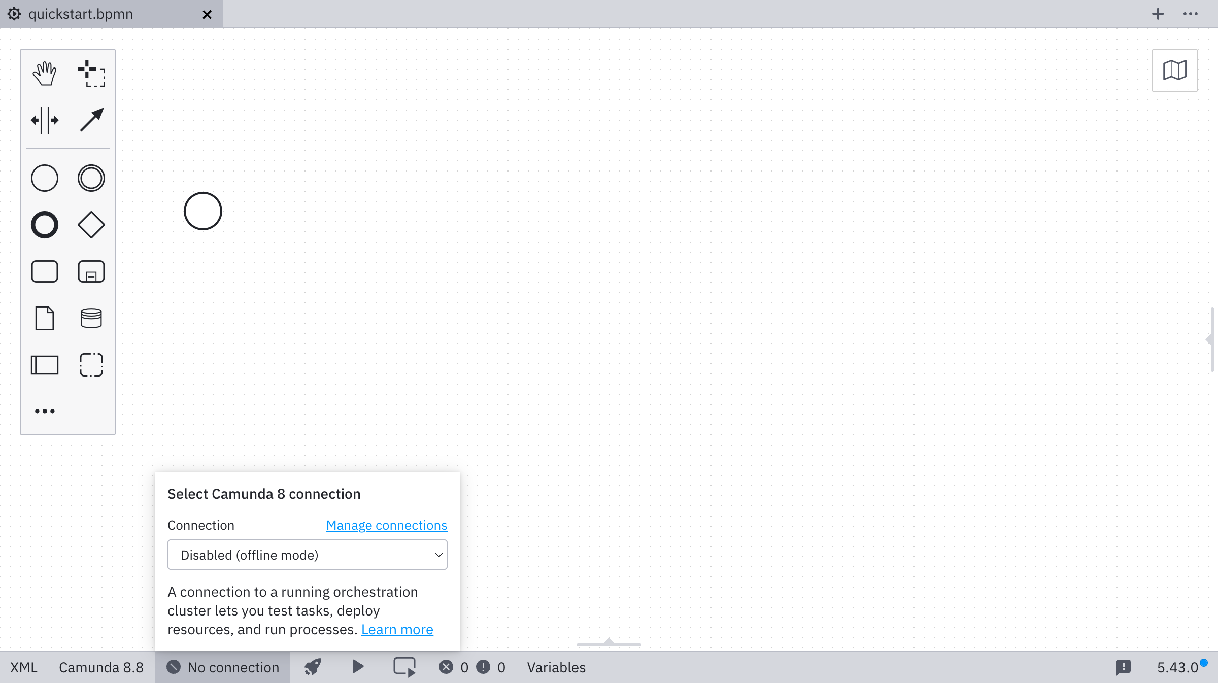 Showing a connection selection popup