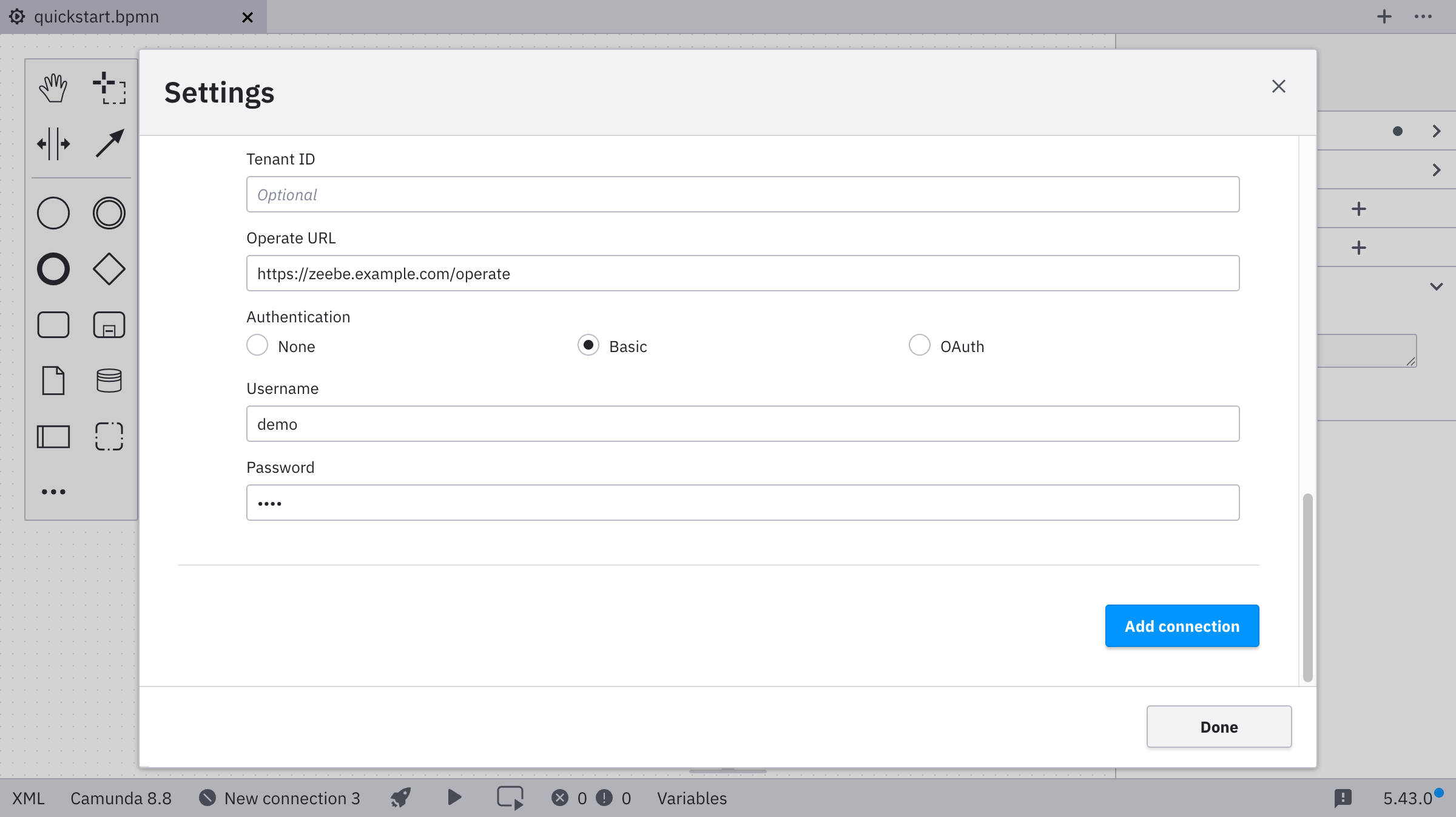 Basic authentication configuration