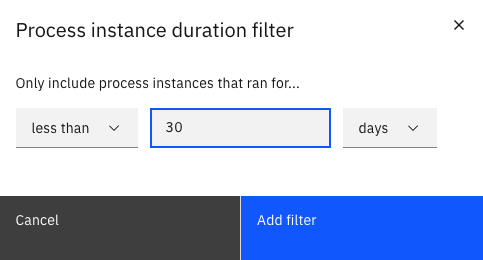 Process instance duration filter in Camunda Optimize