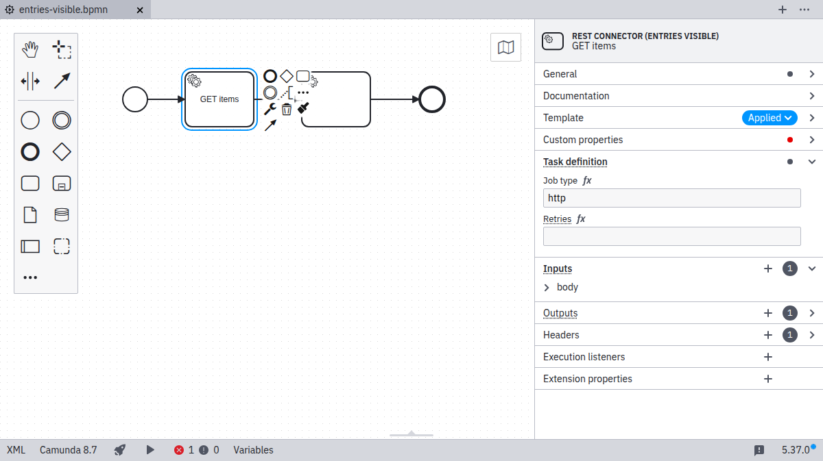 Display default entries