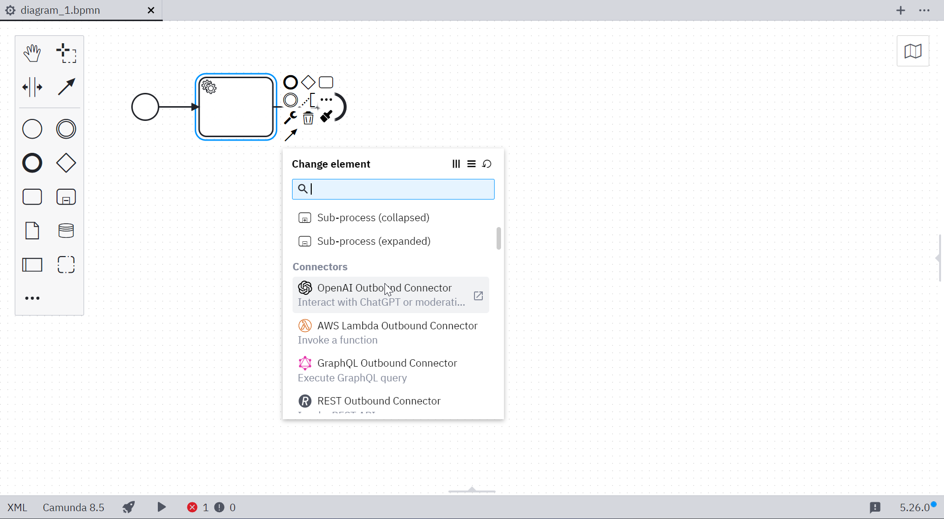 Using Camunda connector templates in the Camunda 8 BPMN editor