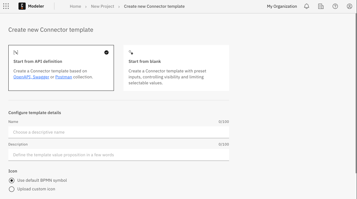 Create the new connector template
