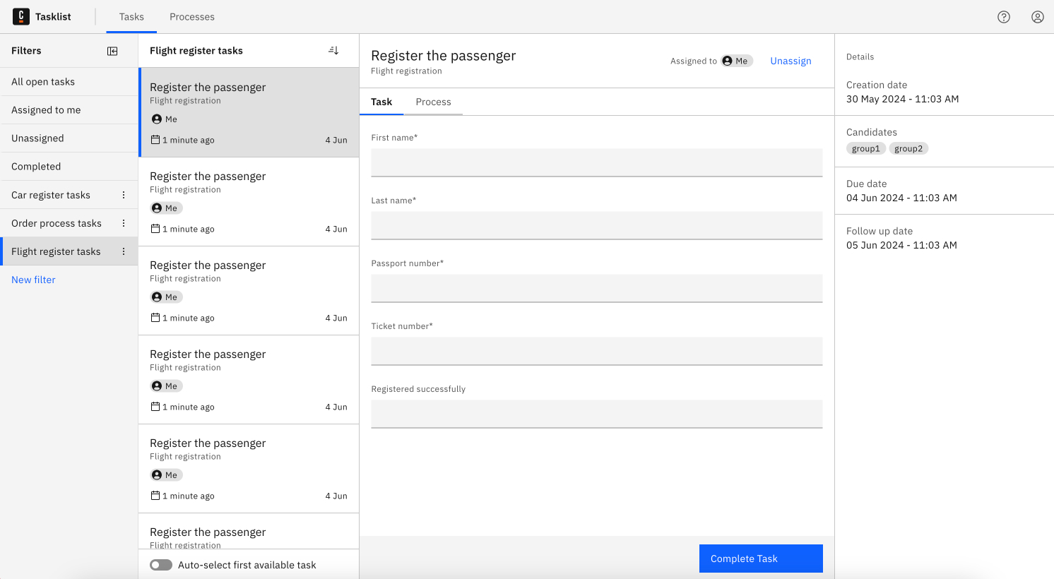 List of tasks for the applied filter tasklist-applied-filter-tasks