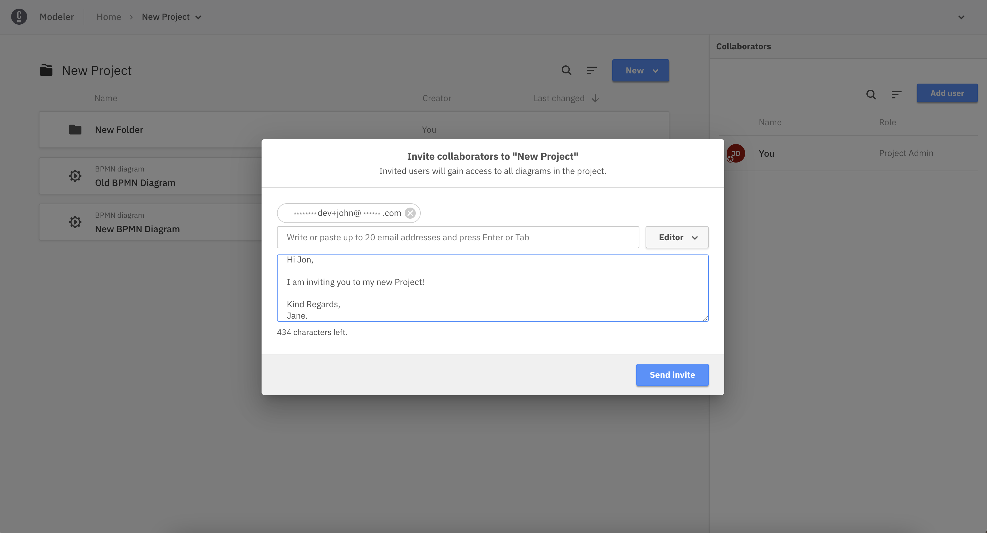 invite type message